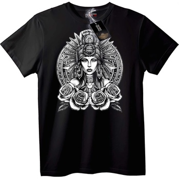 NOONEBRAND Тениска Ацтекска Кралица с Рози - S, Black