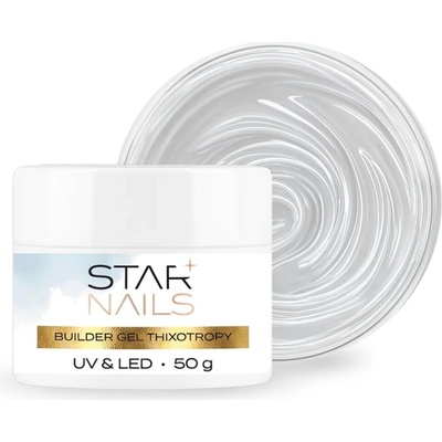 Starnails Uv Led Builder gel Thixotropy stavební tixo gel s tekutou pamětí Clear 001 50ml