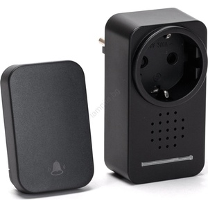 Aigostar - Безжичен звънец за контакт 1Z 230V IPX4 черен (AI1845)