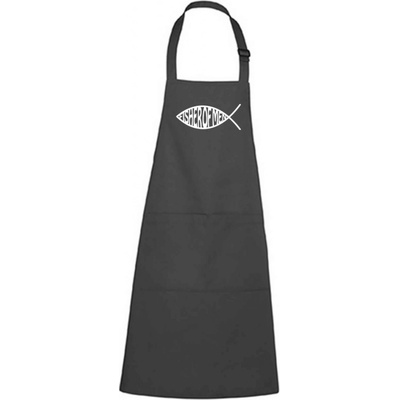 Dobrý Triko Zástěra s potiskem Fisher of men Antracitová