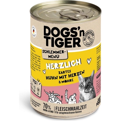 Dogsn Tiger gurmánske menu kuracie so srdiečkami 6 x 400 g