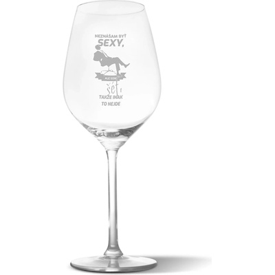 Sablio Pohár na víno Neznášam byť sexy, ale som šéf 490 ml