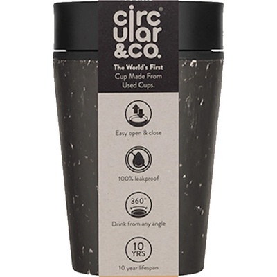 Circular Cup Grey and Ink Black 340 ml
