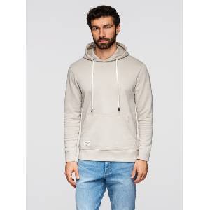 Ombre Clothing Мъжко памучно кангур суитшърт BASIC с качулка - светло бежово Ombre Clothing Ombre Clothing | Bezhov | МЪЖЕ | L
