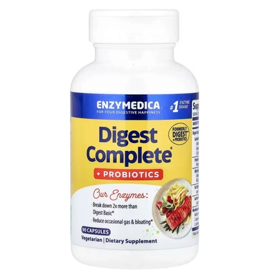 Enzymedica Digest Complete + Probiotics, Храносмилателни ензими с пробиотици, 90 капсули