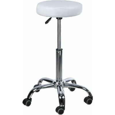 LuxuryForm DESIGN Taburet PING na podstave s kolieskami - biely
