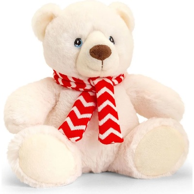 Keel Toys Eкологична плюшена играчка Keel Toys Keeleco - Полярна мечка с шалче, 20 cm (SX1928)
