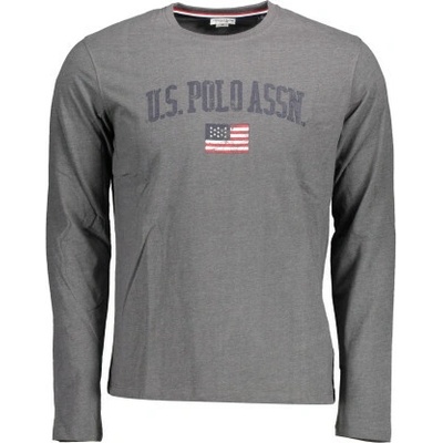 stylové pánské tričko s dlouhým rukávem U.S. POLO Grey