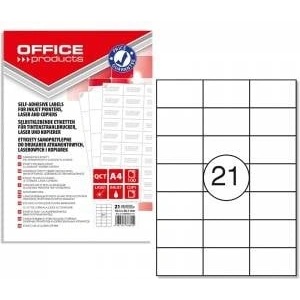 Office Products Labels Office Products A4 63.5x38.1mm white (100)