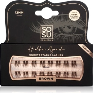 SOSU Cosmetics Hidden Agenda Undetectable Lashes лепящи снопчета мигли без възли 12 mm Brown 16 бр