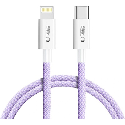 Tech-Protect Кабел за зареждане 100см с USB-C / LIghtning и PD 27W / 3A от Tech-Protect Ultraboost Lite - Mauve (5906302380930)