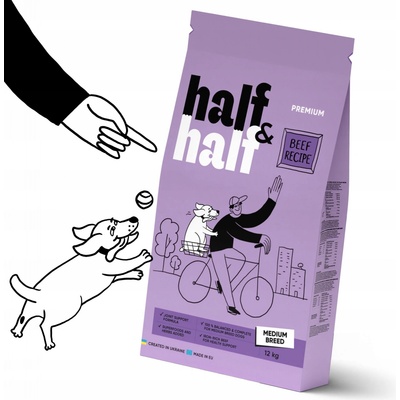 Half&Half Adult Medium s hovädzím mäsom 12 kg