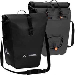 VAUDE bike bags for luggage carriers Aqua Back 2 x 24 L, waterproof rear panniers, bicycle luggage carrier bag for the back, easy attachment - Made in Germany, black - 12411 - boombuy