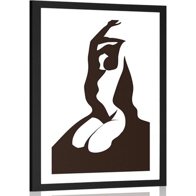Plakát s paspartou něha ženského těla - 20x30 black