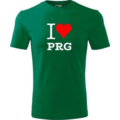 Tričko I love PRG zelené