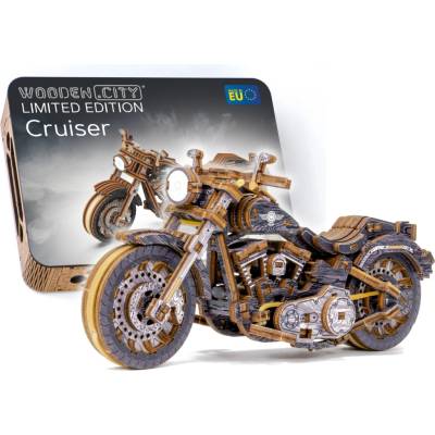 Wooden City 3D puzzle Motocykl Cruiser Limitovaná edice 168 ks
