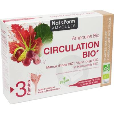 Nat&Form Circulation Bio Формула за кръвоносната система, 20 ампули, Nat&Form (023009 (AMP_CIRC))