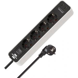 brennenstuhl Разклонител 4x 2P+E с ключ и кабел 1.5m Бял/черен - Brennenstuhl Ecolor BS1153240126 (BS1153240126)