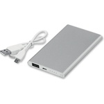  Външна батерия /power bank/ Draco, 4000 mAh, сива, 1x microUSB Type B, 1x USB Type A