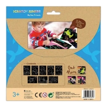 Škrabací obrázky 8ks Mořští tvorové