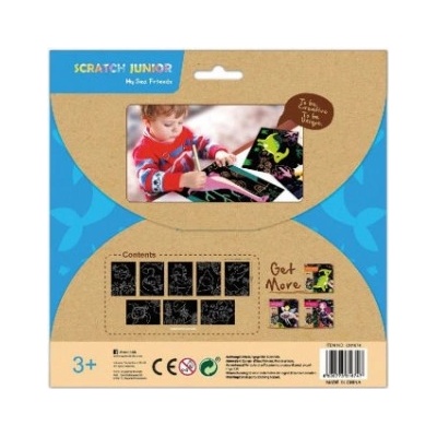 Škrabací obrázky 8ks Mořští tvorové