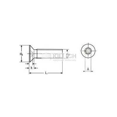 šroub M3x8 ZINEK 4.8 zápustná hlava TORX ISO 14581 DIN 965TX – Zbozi.Blesk.cz