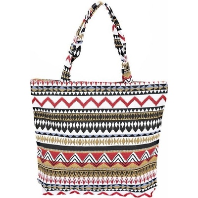 Látková vzorovaná taška shopper na zips