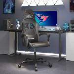 vidaXL Гейминг стол, черен, изкуствена кожа (3143874)