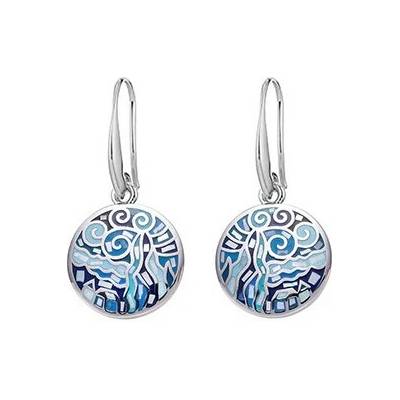CRYSTalp Propracované visací náušnice Trencadis 74008.BLU.E