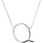 SAVICKI Сребърно колие с буква q, бял сапфир 0.05К, 45 см