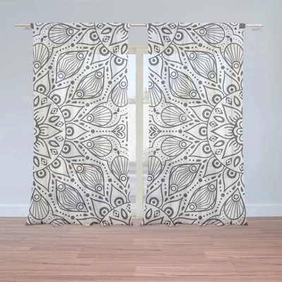 Záclony Bílé mehendi: 2 ks - 150x250 cm - Sablio