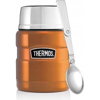 Thermos Style Termoska na jedlo sa skladateľná lyžicou a šálkou 0,47 l medená