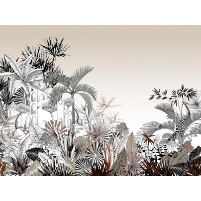 Vliesový panel na zeď 688139 Tropical house 3 x 4 m