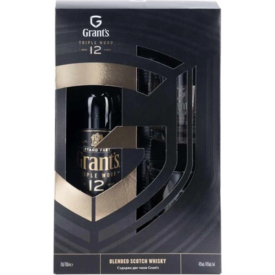 Grant’s Triple Wood 12 YO с две чаши - бленд шотландско уиски 700ml
