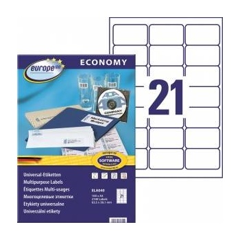 Avery Zweckform Labels Europe100 A4 63.5x38.1mm white (100)