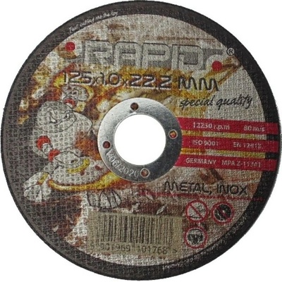 Kotouč řezný na kov, nerez, 125x1x22,2mm RAPID M08249