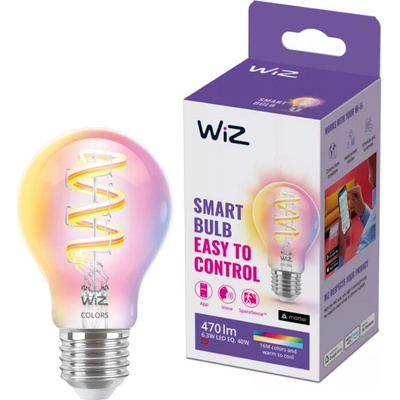 Philips Wiz Colors 8720169072176 LED žiarovka E27 A60 6,3W/470lm 2200-6500K+RGB číra