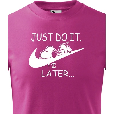 Bezvatriko.cz dětské tričko s potiskem Just do it tomorrow purpurová