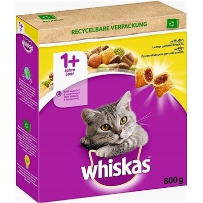 WHISKAS Adult s lahodným kuracím mäsom pre dospelé mačky 5 x 0,8 kg