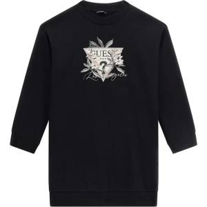 Guess Спортна рокля със средна дължина в черен цвят с щампа и надпис Guess
