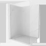 Mexen Kioto душ екран Walk-in 130 x 200 cm, ръбове 8 mm, бял - 800-130-101-20-09 (800-130-101-20-09)