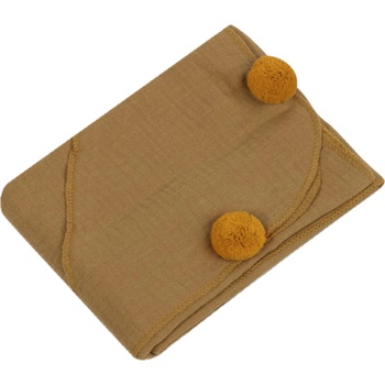 Sensillo Бебешка хавлия за баня Sensillo - Горчица, 75 х 75 cm (SILLO-08701)