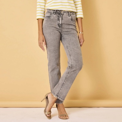 Rovné džínsy s 5 vreckami sivá