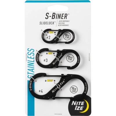 Nite Ize S-Biner Slidelock Assorted #2 #3 #4 Black