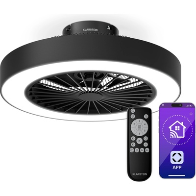 Klarstein Умен таванен вентилатор ZenBreeze с осветление | 48 см | 16 W | Тих | LED | Акрил ()