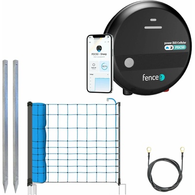 fencee Sada pro elektrický ohradník s modrou sítí 120 cm proti vlkům + DUO zdroj LTE s výkonem 5 J