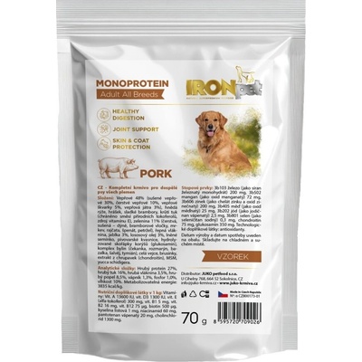 IRONpet Dog Adult All Breeds Pork 70 g