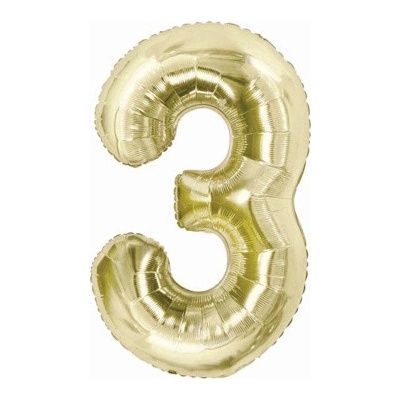 Godan Fóliový balonek číslice 3 barva šampáň 85 cm