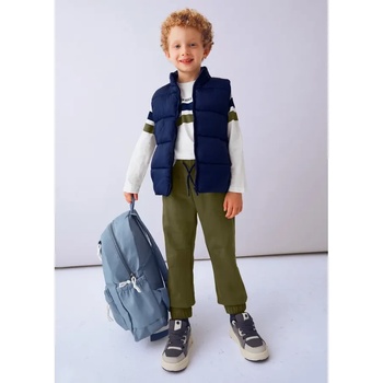 Mayoral Комплект бяла блуза, зелен спортен панталон и тъмносиня грейка за мини момче Mayoral (НЕ Е ВАТИРАН)