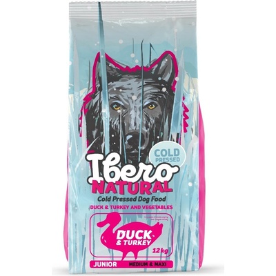 Ibero Natural Cold Pressed Junior Dog Medium & Large duck 12 kg